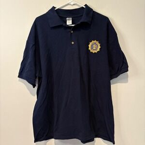 City of New York‎ Lieutenant Polo Shirt Mens Short Sleeve Blue Gold Sz XL